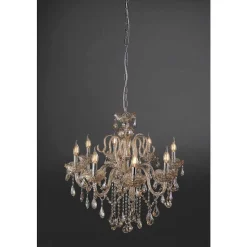 Suspension Paul Neuhaus Gracia Champagne, 8 Lumieres