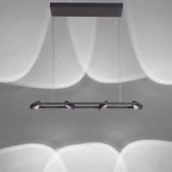 Suspension Paul Neuhaus Q-Mia Led Anthracite, 16 Lumieres, Telecommandes, Changeur De Couleurs