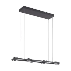 Suspension Paul Neuhaus Q-Mia Led Anthracite, 16 Lumieres, Telecommandes, Changeur De Couleurs