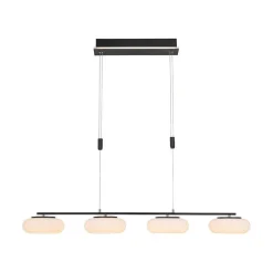 Suspension Paul Neuhaus Q-Etienne Led Noir, 4 Lumieres, Telecommandes