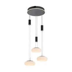 Suspension Paul Neuhaus Q-Etienne Led Noir, 3 Lumieres, Telecommandes