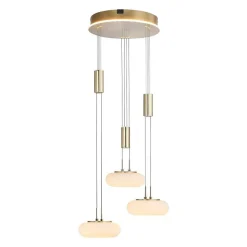 Suspension Paul Neuhaus Q-Etienne Led Laiton, 3 Lumieres, Telecommandes