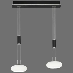 Suspension Paul Neuhaus Q-Etienne Led Noir, 2 Lumieres, Telecommandes