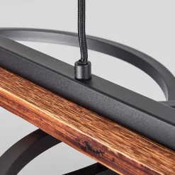 Suspension Pompu Led Brun, Noir, 3 Lumieres