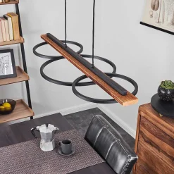 Suspension Pompu Led Brun, Noir, 3 Lumieres