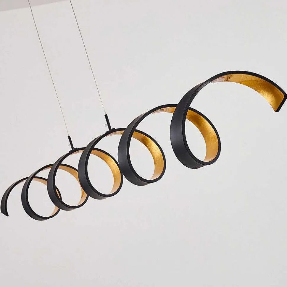 Suspension Rezat Led Noir Dore, 6 Lumieres