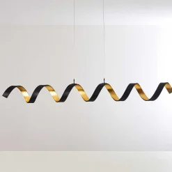 Suspension Rezat Led Noir Dore, 6 Lumieres