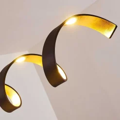 Suspension Rezat Led Noir Dore, 6 Lumieres