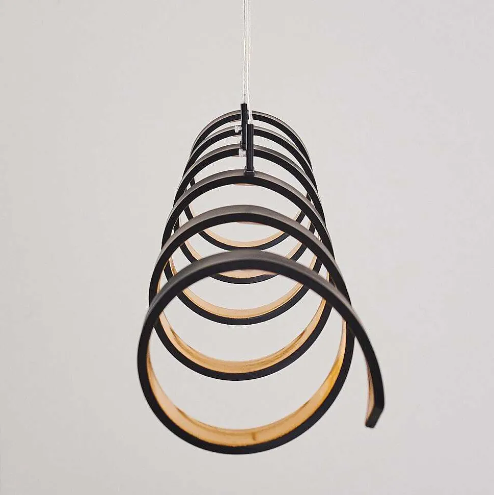 Suspension Rezat Led Noir Dore, 6 Lumieres