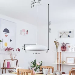 Suspension Rhone Led Blanc, 1 Lumiere, Changeur De Couleurs