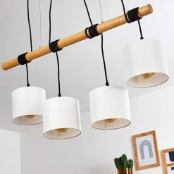 Suspension Sambia Brun, Noir, 4 Lumieres