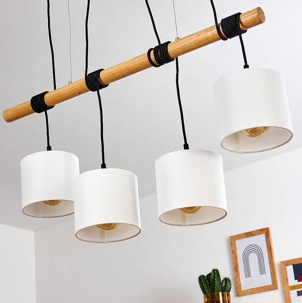 Suspension Sambia Brun, Noir, 4 Lumieres