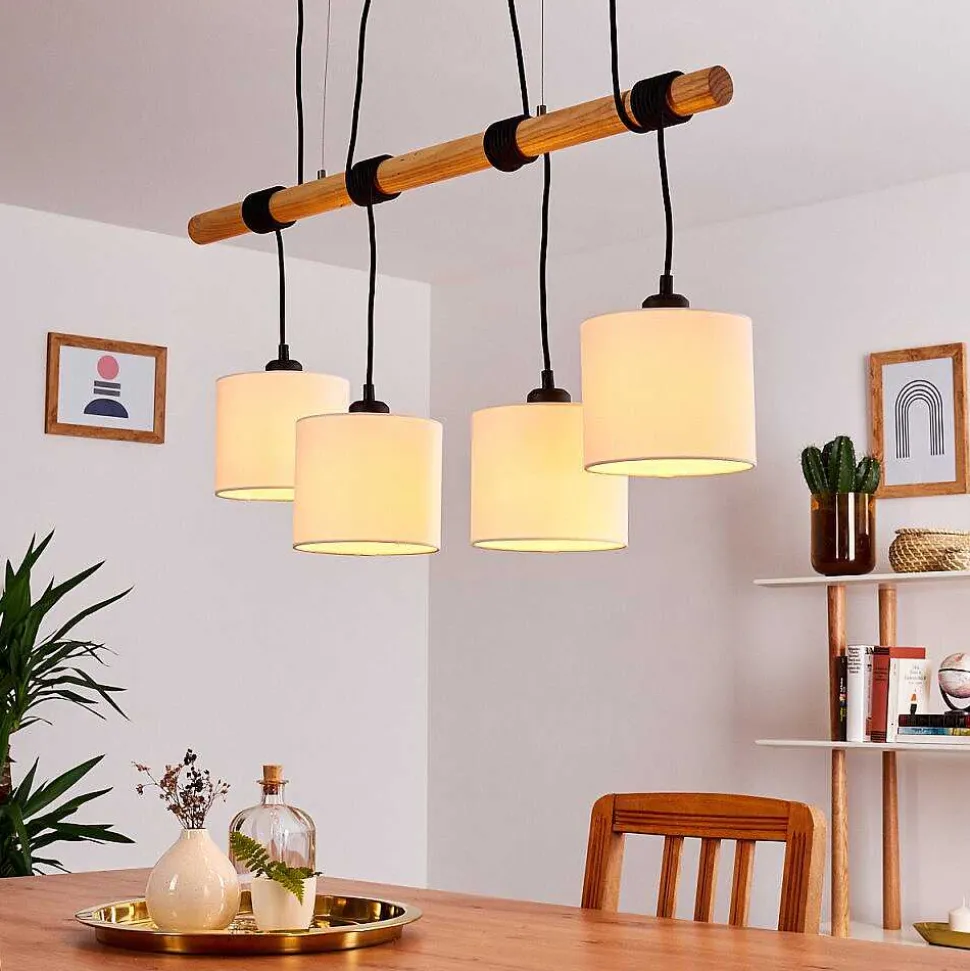 Suspension Sambia Brun, Noir, 4 Lumieres