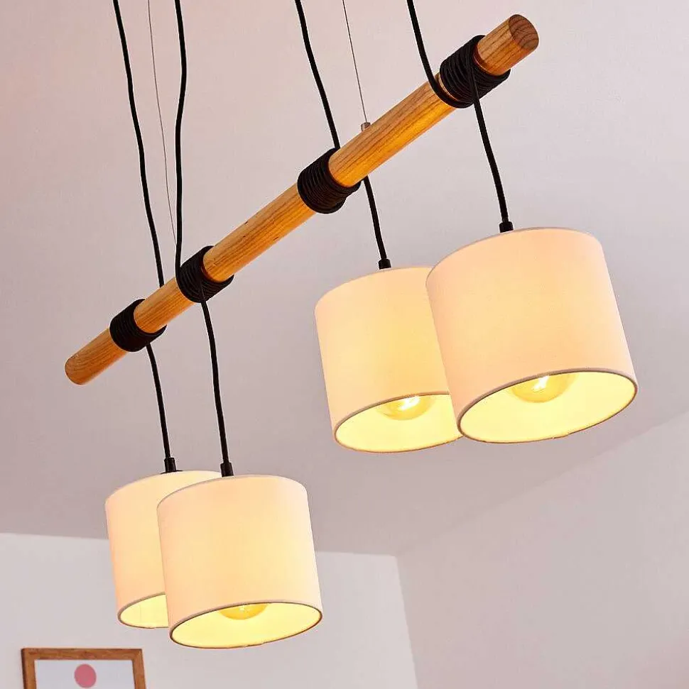 Suspension Sambia Brun, Noir, 4 Lumieres