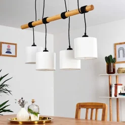 Suspension Sambia Brun, Noir, 4 Lumieres