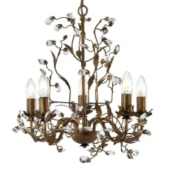 Suspension Searchlight Almandite Brun, Or, 5 Lumieres