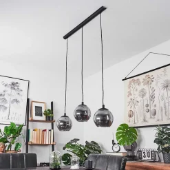 Suspension Sernf Noir, 3 Lumieres