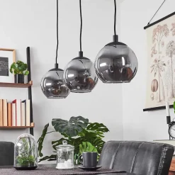 Suspension Sernf Noir, 3 Lumieres