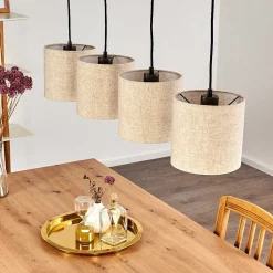 Suspension Shiburg Bois Clair, 4 Lumieres