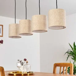 Suspension Shiburg Bois Clair, 4 Lumieres