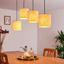 Suspension Shiburg Bois Clair, 4 Lumieres