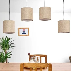 Suspension Shiburg Bois Clair, 4 Lumieres