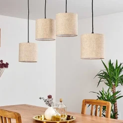 Suspension Shiburg Bois Clair, 4 Lumieres