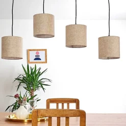 Suspension Shiburg Bois Clair, 4 Lumieres