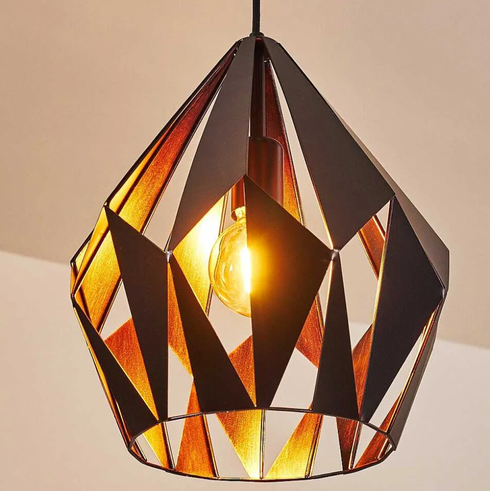 Suspension Situk Cuivre, Noir, 1 Lumiere