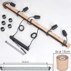 Suspension Soungou Ecru, Noir, 5 Lumieres