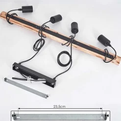 Suspension Soungou Ecru, Noir, 4 Lumieres