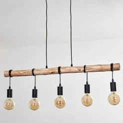 Suspension Soungou Ecru, Noir, 5 Lumieres