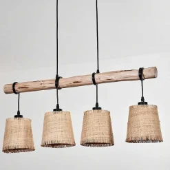 Suspension Soungou Ecru, Noir, 4 Lumieres