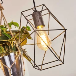 Suspension Taheramo Bois Clair, Noir, 3 Lumieres