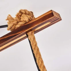 Suspension Teneru Bois Fonce, Noir, 2 Lumieres