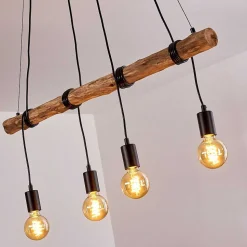 Suspension Tirana Brun, Noir, 4 Lumieres