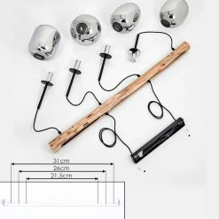 Suspension Verbania Ecru, Noir, 4 Lumieres