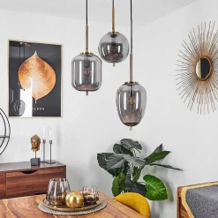 Suspension Verbania Laiton, 3 Lumieres