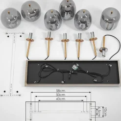 Suspension Verbania Noir, 6 Lumieres