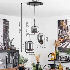 Suspension Verbania Noir, 3 Lumieres