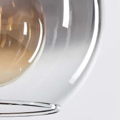 Suspension Verre 15 Cm, 20 Cm, 25 Cm Koyoto Clair, Fume, 3 Lumieres