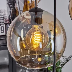 Suspension Verre 20 Cm, 25 Cm, 30Cm Koyoto Ambre, 3 Lumieres