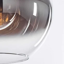 Suspension Verre 15 Cm, 20 Cm, 25 Cm, 30Cm Koyoto Chrome, Clair, Fume, 5 Lumieres