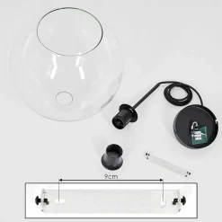 Suspension Verre 30 Cm Koyoto Clair, 1 Lumiere