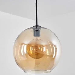 Suspension Verre 30 Cm Koyoto Ambre, 1 Lumiere