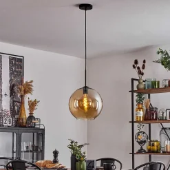 Suspension Verre 30 Cm Koyoto Ambre, 1 Lumiere