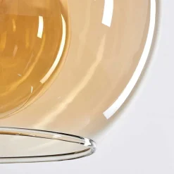 Suspension Verre 25 Cm Koyoto Ambre, 1 Lumiere