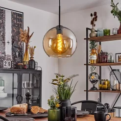 Suspension Verre 25 Cm Koyoto Ambre, 1 Lumiere