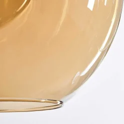 Suspension Verre 30 Cm Koyoto Ambre, 3 Lumieres