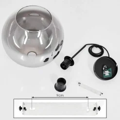 Suspension Verre 30 Cm Koyoto Clair, Fume, 1 Lumiere